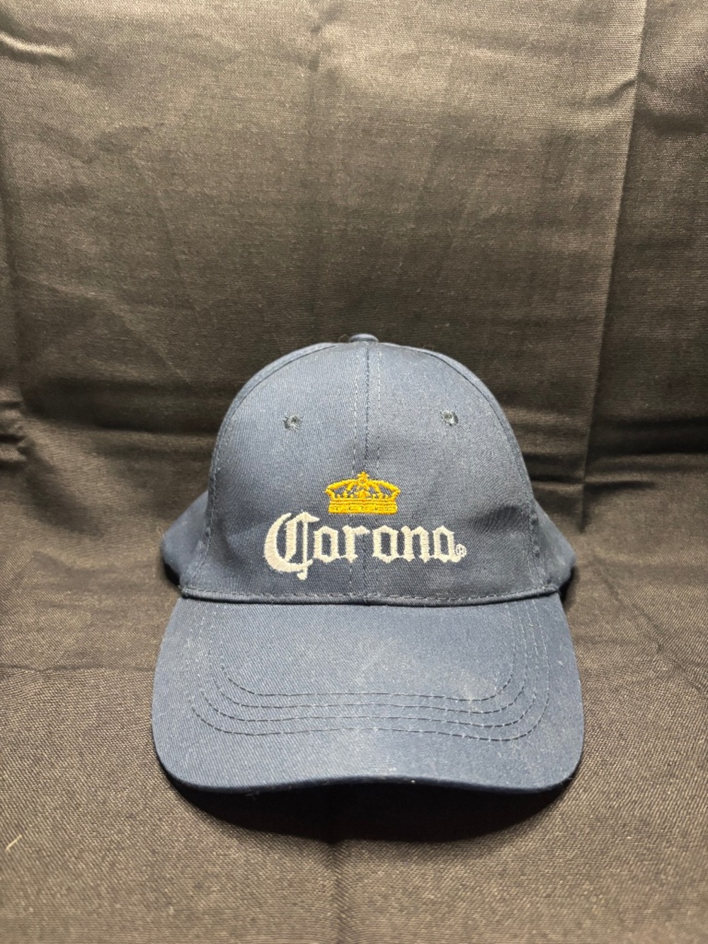 Corona Navy Blue Logo Baseball Hat. Vstrap.